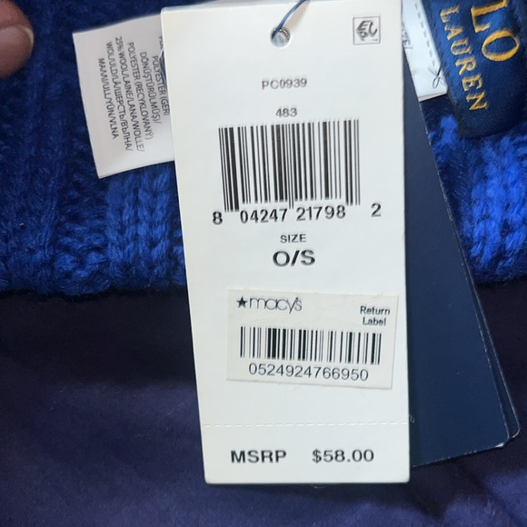 Polo Ralph Lauren Mens Blue Beanie - Picture 4 of 4